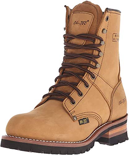 Ad Tec 9 inch Mens Lug Sole Super Logger Crazy Horse Leather Work Boots