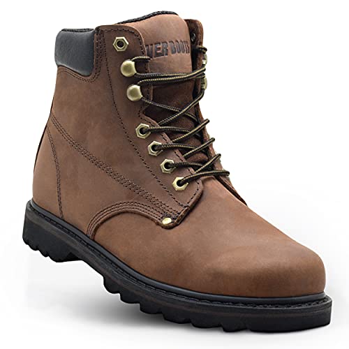 EVER BOOTS Tank Mens Soft Toe Oil Full Grain Leather Work Boots Construction Rubber Sole